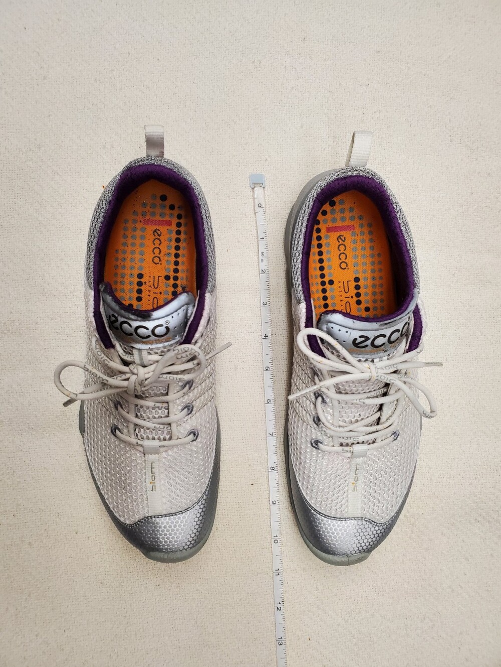 ECCO Biom Train Natural Motion Womens Sneakers White Silver Purple Sz 9-9.5 - Picture 7 of 7